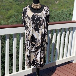 Espresso Black Tan Floral Print Dress